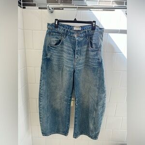 We The Free Good Luck Mid-Rise Barrel Jeans Mid Wash Size: 31